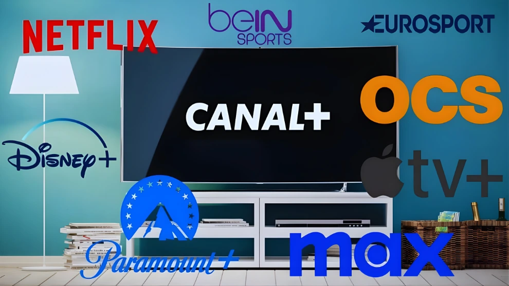 Logos des principales chaînes premium et plateformes de streaming français